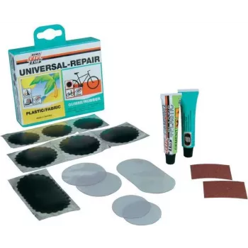 Conjunto universal de reparação de pneus PROFEX REMA TIP TOP, conjunto de 16 peças em caixa rígida, para câmaras de ar de bicicleta e pequenos artigos insufláveis (60662)