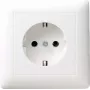 GIRA Standard 55 Tomada Schuko com placa completa, branco puro acetinado (0440 27)