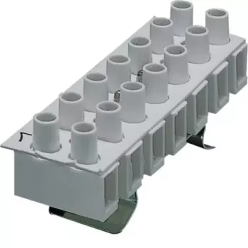 Borne de série para cabo de comando Hager K53 de 7 polos, ligação por parafuso, montagem em calha DIN, 250V, 24A, cinzento