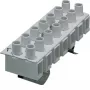 Borne de série para cabo de comando Hager K53 de 7 polos, ligação por parafuso, montagem em calha DIN, 250V, 24A, cinzento