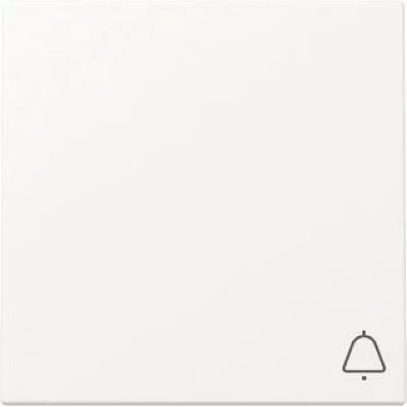 Tampa de tecla GIRA System 55 com símbolo de campainha, branco puro acetinado 328627