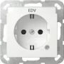 Tomada SCHUKO Gira com LED de controlo e proteção reforçada contra contacto, branco puro brilhante, 16 A, 250 V, encastrar, System 55 445203