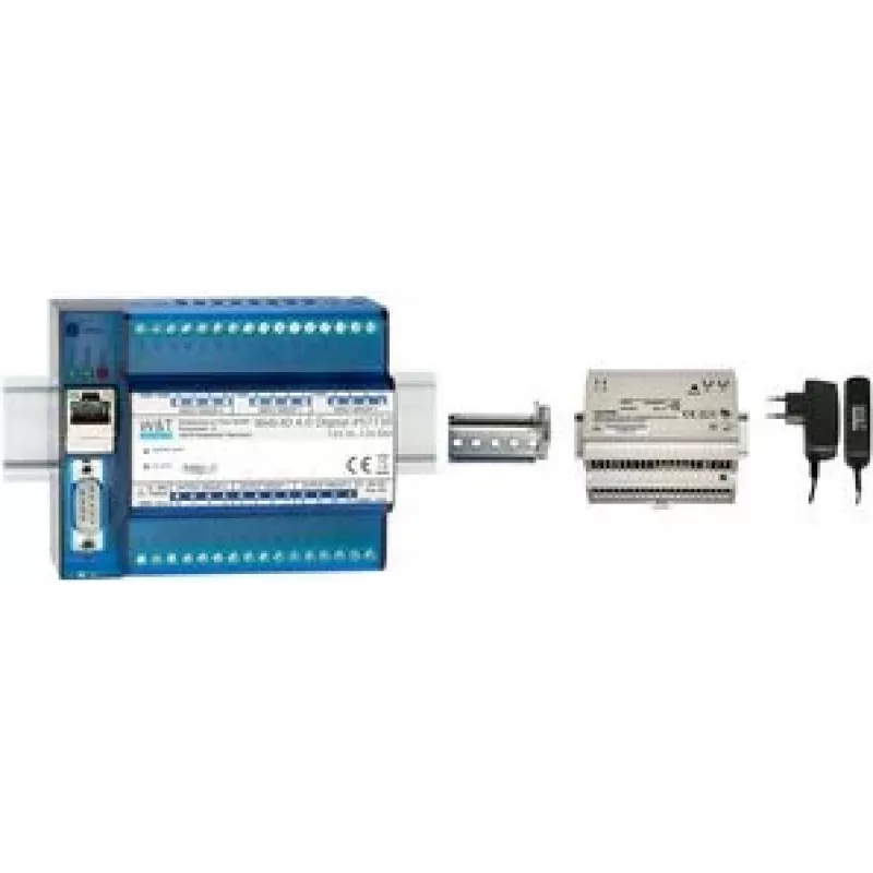 Módulo de controlo e monitorização de sinais de comutação Ethernet TCP/IP W&T Web-IO 4.0 Digital, 12x entrada, 12x saída 57730