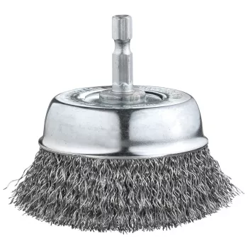 KWB 606333 escova de copo de aço HSS prensado, 50 mm de diâmetro, haste de 6 mm, para berbequins e aparafusadoras sem fio