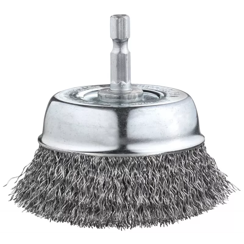 KWB 606333 escova de copo de aço HSS prensado, 50 mm de diâmetro, haste de 6 mm, para berbequins e aparafusadoras sem fio