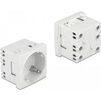 Delock Easy 45 tomada Type F com obturador, branco RAL 9003, 16 A, 250 V, pack de 10 81324