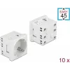 Delock Easy 45 tomada tipo F com obturador, branco RAL 9003, 16 A, 250 V, pack de 10 81324