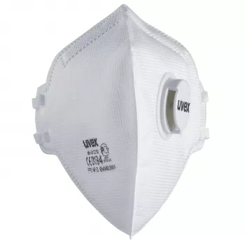 uvex silv-Air classic 3310 máscara respiratória FFP3 - branco, faixa de cabeça têxtil, clipe nasal PP, 1 unid. 8763310
