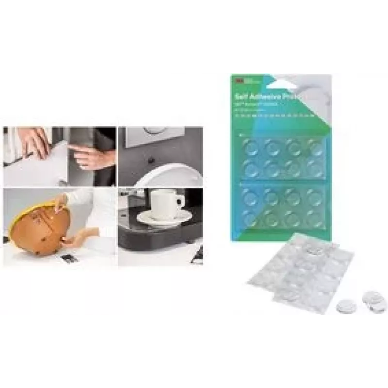 Conjunto de batentes de proteção autoadesivos 3M Bumpon SJ5300 BL transparentes (100 unid.: 50x SJ5302 7,9mm, 30x SJ5312 12,7mm, 20x SJ5344 19,1mm)