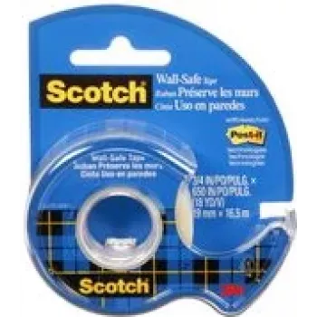 Fita adesiva 3M Scotch Wall-Safe com aplicador manual, 19mm x 16,5m, transparente, removível sem deixar resíduos 183-EFDG