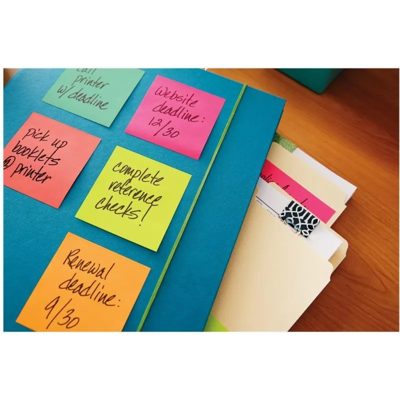 Notas 3M Post-it 655-6-POP, 127 x 76 mm, rosa choque, 100 folhas, reposicionáveis