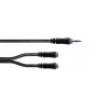 Cabo adaptador Y estéreo Cordial 14883 3,5 mm, 1x ficha jack macho para 2x conector fêmea jack, 0,3 m, preto