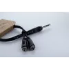 Cabo adaptador Y de áudio Cordial 14886 ficha jack estéreo 6,3 mm para 2x conector fêmea jack estéreo 3,5 mm 0,3 m cabo duplo PVC preto