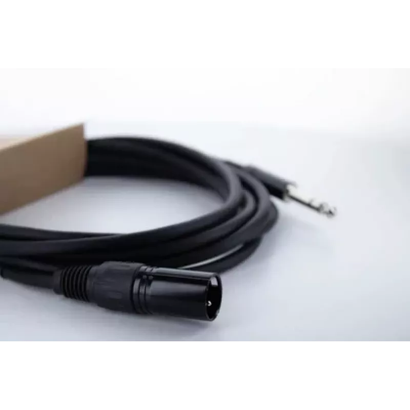 Cabo de áudio Cordial EM 1 MV XLR para jack TRS 6,3 mm 1 m preto 14810