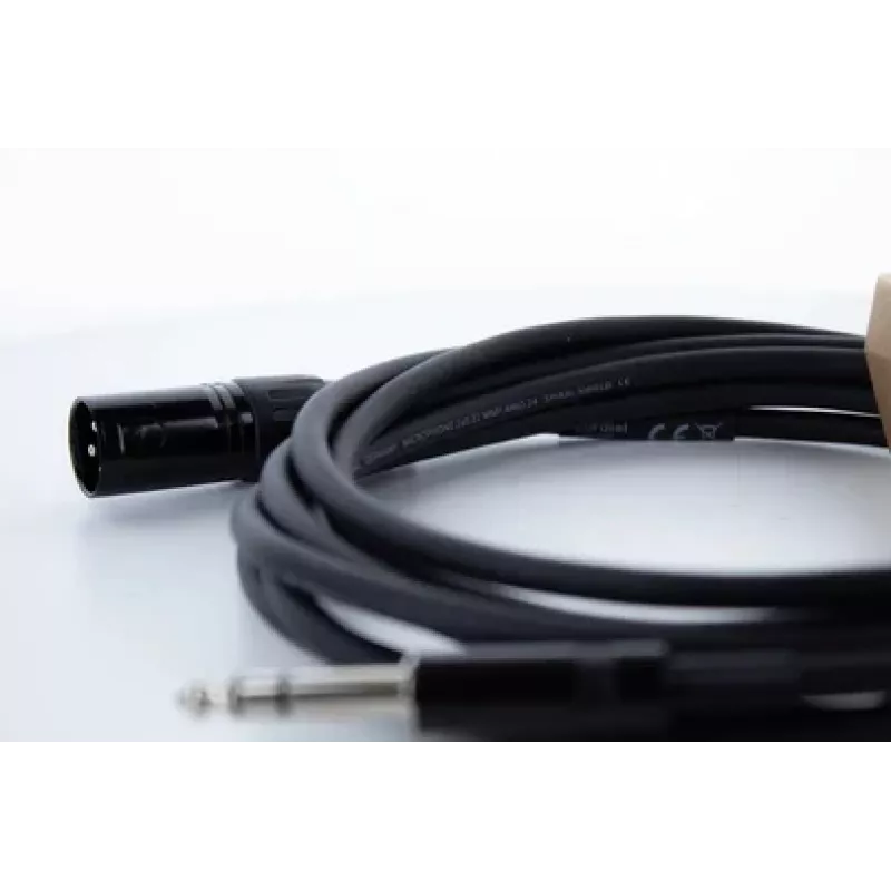 Cabo de áudio Cordial EM 3 MV XLR para jack TRS 6,3 mm, 3 m, preto 14812