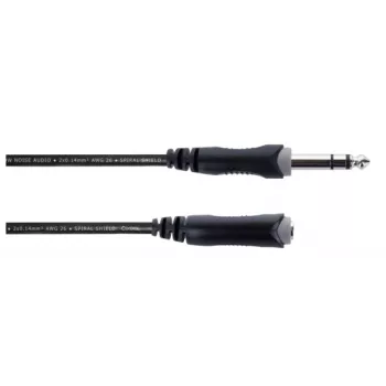 Cabo de extensão jack estéreo Cordial 14826 6,3 mm 10 m preto