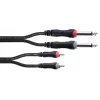 Cabo de áudio Cordial 14840 jack mono 6,3 mm para RCA 1,5 m preto