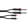 Cabo de áudio Cordial 14840 jack mono 6,3 mm para RCA 1,5 m preto