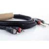 Cabo de áudio Cordial 14840 jack mono 6,3 mm para RCA 1,5 m preto