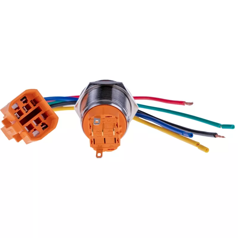 Botão JOY-IT BUTTON22A-M-RD (contacto de fecho), 22 mm, vermelho, 250 V AC, 3 A, 1 NO, IP67, IK10