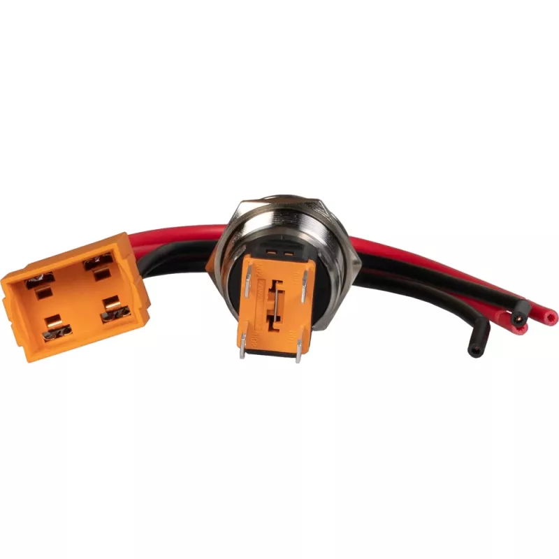 JOY-IT Button22C-02 interruptor de pressão com função de retenção, vermelho, 240 V AC, 15 A, IP67, IK10, montagem em painel