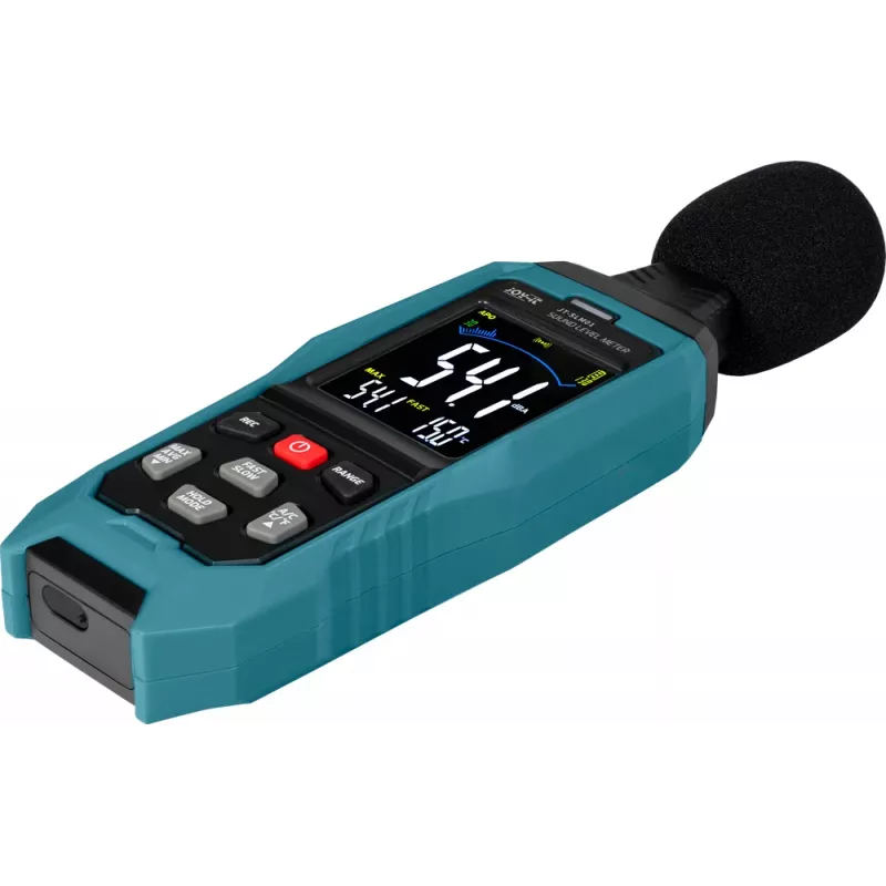JOY-IT JT-SLM01 medidor de nível sonoro com ecrã a cores e registador de dados, 30-130 dB, 31,5 Hz - 8 kHz