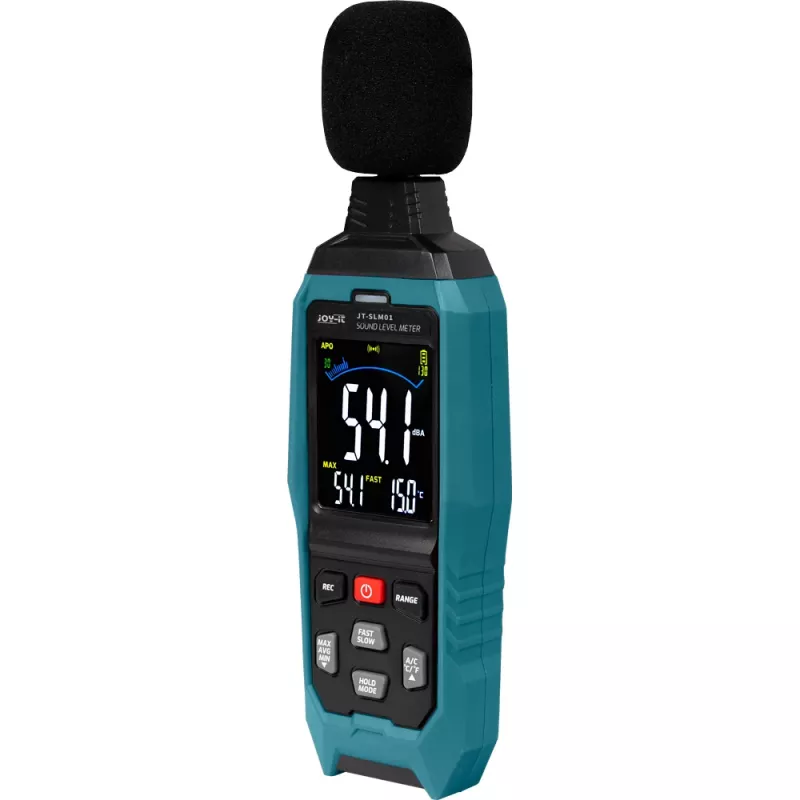 JOY-IT JT-SLM01 medidor de nível sonoro com ecrã a cores e registador de dados, 30-130 dB, 31,5 Hz - 8 kHz