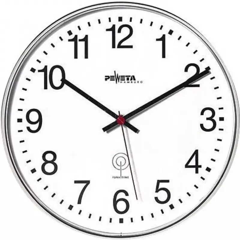 PEWETA relógio de parede sem fios preto mate plástico 30 cm preto/branco 51.130.313