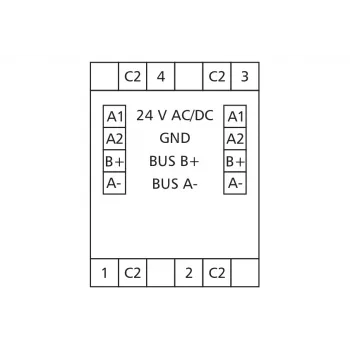 METZ MR-F-AO4 módulo de saída analógica Modbus RTU, 4 canais, RS485, 16 bits, calha DIN 110835130270