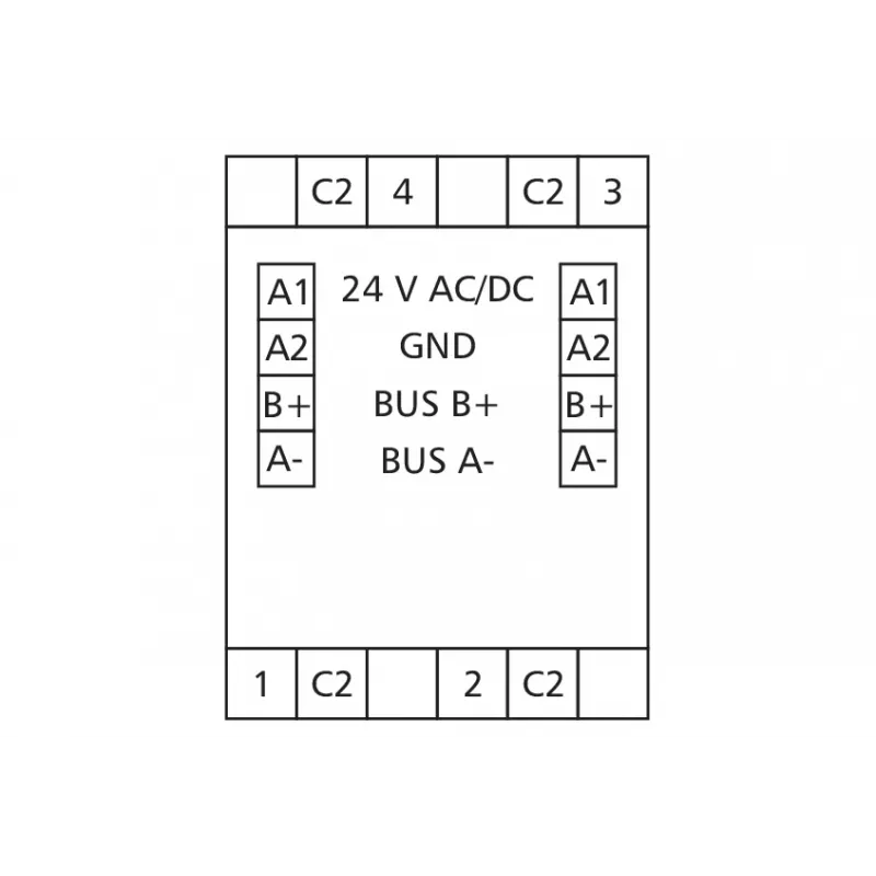 METZ MR-F-AO4 módulo de saída analógica Modbus RTU, 4 canais, RS485, 16 bits, calha DIN 110835130270