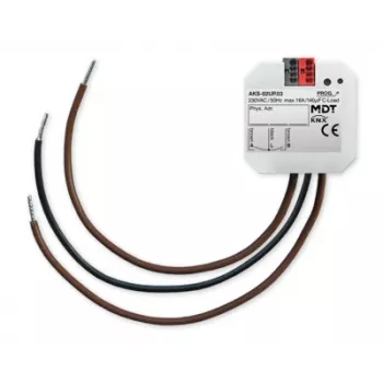 MDT atuador de comutação 2 canais encastrado, 16 A, 230 V AC, C-Load, standard, KNX AKS-02UP.03