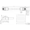 METZ CONNECT 13084U1500-E cabo patch VoIP Cat.6 Ultraflex500 ficha RJ45 macho para ficha RJ45 macho, AWG 26/7, PUR, preto, 1,5 m