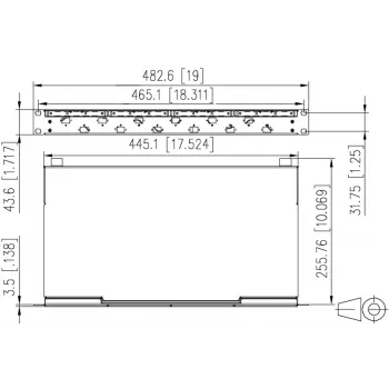 METZ CONNECT painel de patch de fusão de fibra ótica 12 portas LC Duplex OM5, 1U montagem em rack 19 polegadas, 24 fibras, pigtails de 2m, cinzento 1504587M12-F