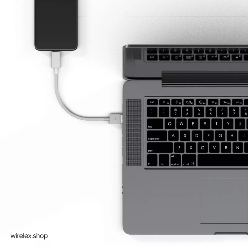Flexline cabo de carregamento e sincronização USB, USB-A para USB-C, 2.0, ABS, branco, 0,5m (FL31-13040)