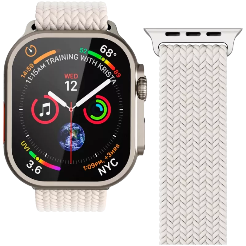 VONMÄHLEN Woven Loop para Apple Watch 44mm, 45mm, 49mm - creme