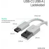 FLEXLINE FL31-13043 cabo de carregamento e sincronização USB-A para USB-C, 2.0, ABS, branco, 2m
