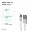 FLEXLINE FL31-13043 cabo de carregamento e sincronização USB-A para USB-C, 2.0, ABS, branco, 2m