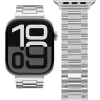 VONMÄHLEN Link pulseira 2 para Apple Watch 44/45/46/49mm, aço inoxidável, prateado