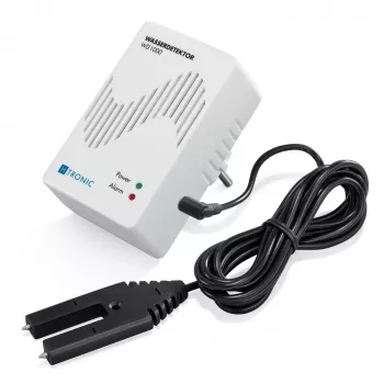 Detetor de água H-Tronic 1114720 com sensor externo, ficha, 230V AC, alarme acústico 85 dB, saída de relé, cabo de sensor 2m