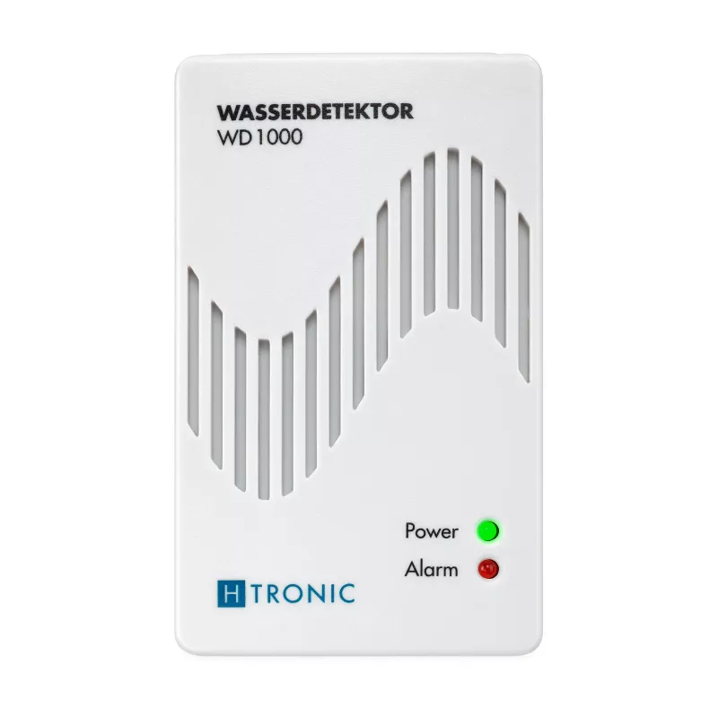 Detetor de água H-Tronic 1114720 com sensor externo, ficha, 230V AC, alarme acústico 85 dB, saída de relé, cabo de sensor 2m