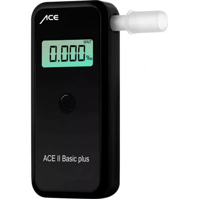 Alcoolímetro ACE OF SWEDEN ACE II medidor de álcool no ar expirado com sensor eletroquímico, 4‰ BAC, ecrã LCD