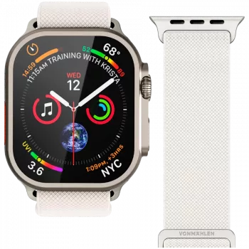 VONMÄHLEN Classic Nylon Loop para Apple Watch 40/41/42mm, Creme