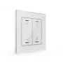 Botão de pressão de vidro MDT BE-GTL2TW.C1 Glass Push Button II Light 2 vias RGBW com sensor de temperatura, branco, KNX
