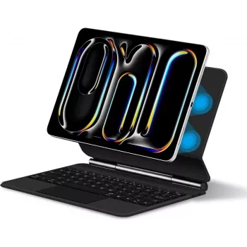 Capa com teclado DIGISTOR HK ESR para iPad Pro 13 polegadas (M4, 2024) com suporte magnético ajustável, capa protetora removível, série Rebound 360, cinzento