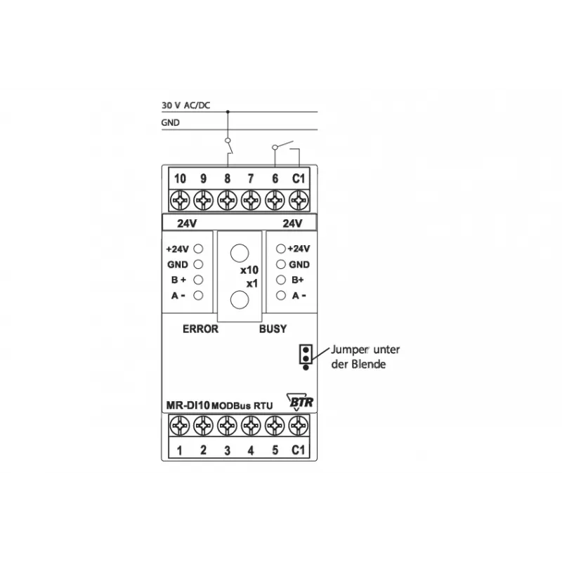 Módulo de entrada digital Metz 110831131970 MR-F-DI10 Modbus RTU