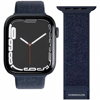 VONMÄHLEN Fitness Loop 2 Pulseira de smartwatch para caixa de 44 mm, 45 mm, 46 mm, 49 mm, tamanho único, azul-marinho