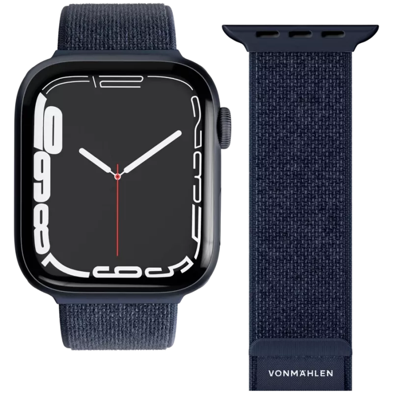 VONMÄHLEN Fitness Loop 2 Pulseira de smartwatch para caixa de 44 mm, 45 mm, 46 mm, 49 mm, tamanho único, azul-marinho