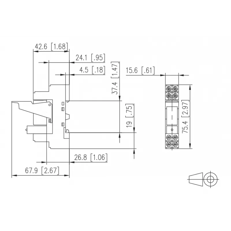 METZ Connect RM21 Relé de potência miniatura 24 V AC 1 comutador 16 A PCB 11051110