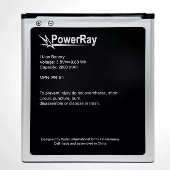 PowerRay Bateria PR-S4 para Samsung Galaxy S4, 2600 mAh, a granel