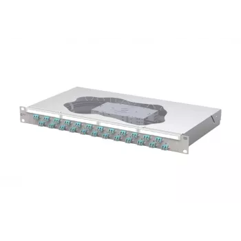 METZ CONNECT Painel de ligação de fusão 24xLC-Duplex OM3 1U 19 polegadas 1504557724-E